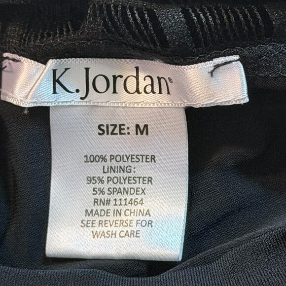 K. Jordan SIZE MEDIUM black long-sleeved cage design dress, lined - Picture 13 of 14